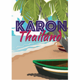 Karon Thailand Cartoon Reiseplakat. Fotoskulptur Magnet