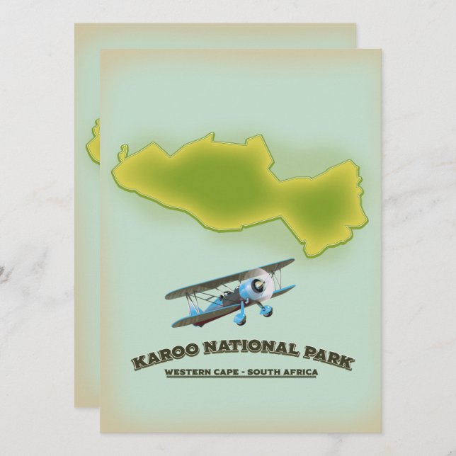 Karoo National Park Western Cape Südafrika Karte (Vorne/Hinten)