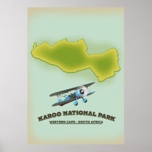 Karoo-Nationalpark Westkap Südafrika Karte Poster