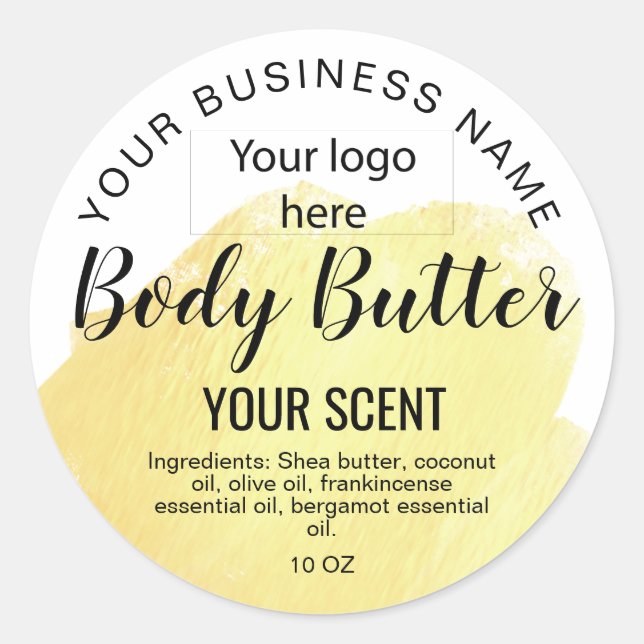 Karoobutter Gold Rosa hinzufügen Runder Aufkleber (Vorderseite)