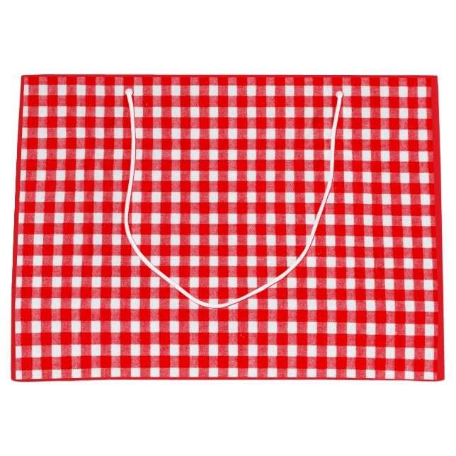 Karos für die eigene Geschenktasche RED and WHITE  Große Geschenktüte (Vorderseite)