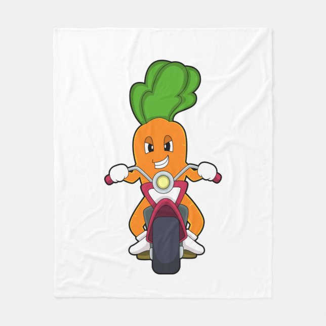 Karotte als Fahrrad mit Motorrad.PNG Fleecedecke (Vorderseite)