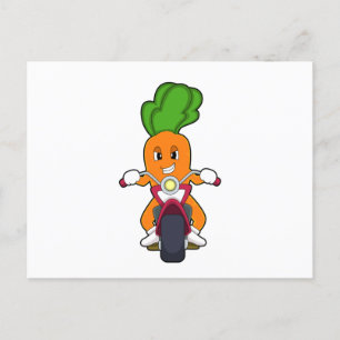 Karotte als Fahrrad mit Motorrad.PNG Postkarte