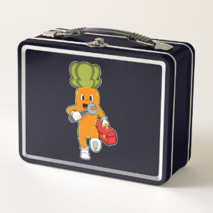Karotte als Mechanik mit Toolbox Metall Brotdose