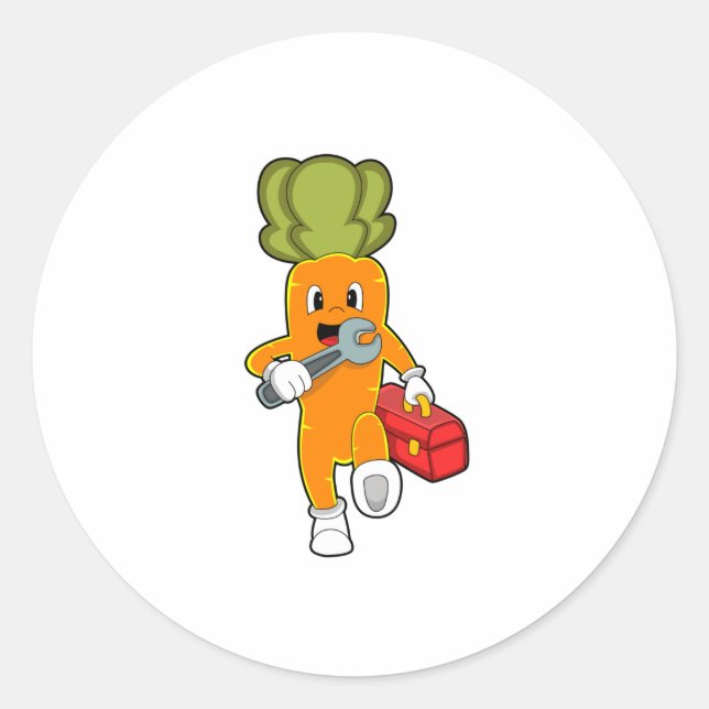 Karotte als Mechanik mit Toolbox Runder Aufkleber (Vorderseite)