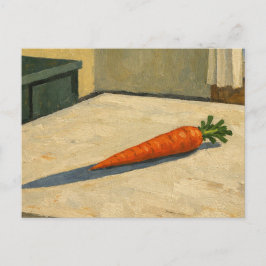 Karotte auf einer Tisch-Kunst-Postkarte Postkarte