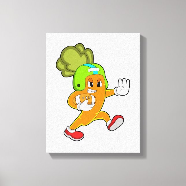Karotte beim Fußballsport Leinwanddruck (Vorderseite)