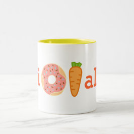 Karotte des Krapfens I alle lustige Schale Zweifarbige Tasse
