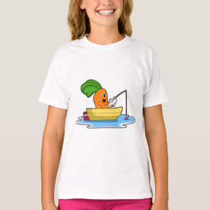Karotte im Boot beim Angeln mit Angelstange T-Shirt