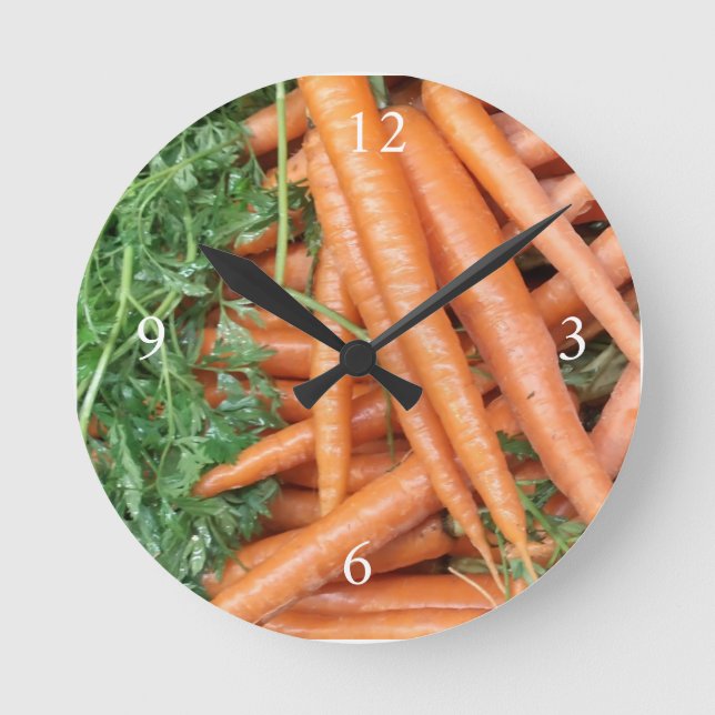 Karotte  runde wanduhr (Vorderseite)