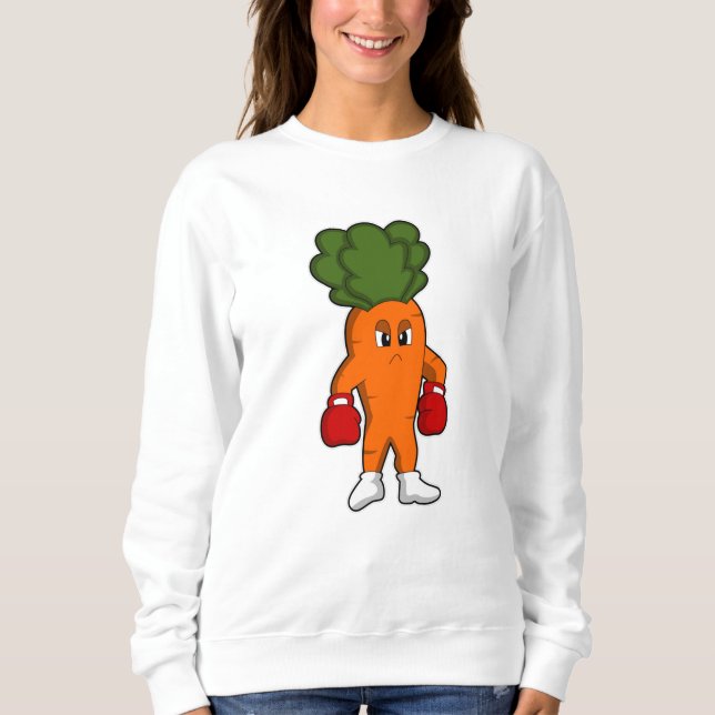 Karotten als Boxer mit Boxhandschuhen Sweatshirt (Vorderseite)