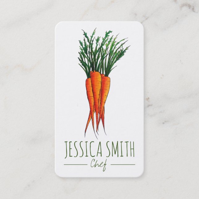 Karotten aus dem Küchengarten vegetarischen Koch Visitenkarte (Vorderseite)