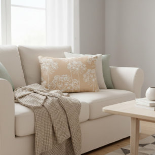 Karotten-Blüten-Silhouette Soft Beige Wurfkissen Dekokissen