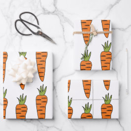 Karotten Gemüse gesundes Party Geschenkpapier Set