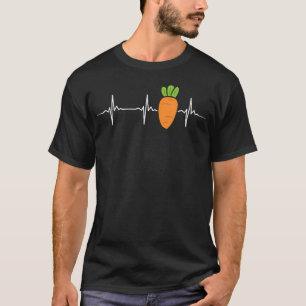Karotten-Herzschlag-Gemüse-Lustige Karotte T-Shirt