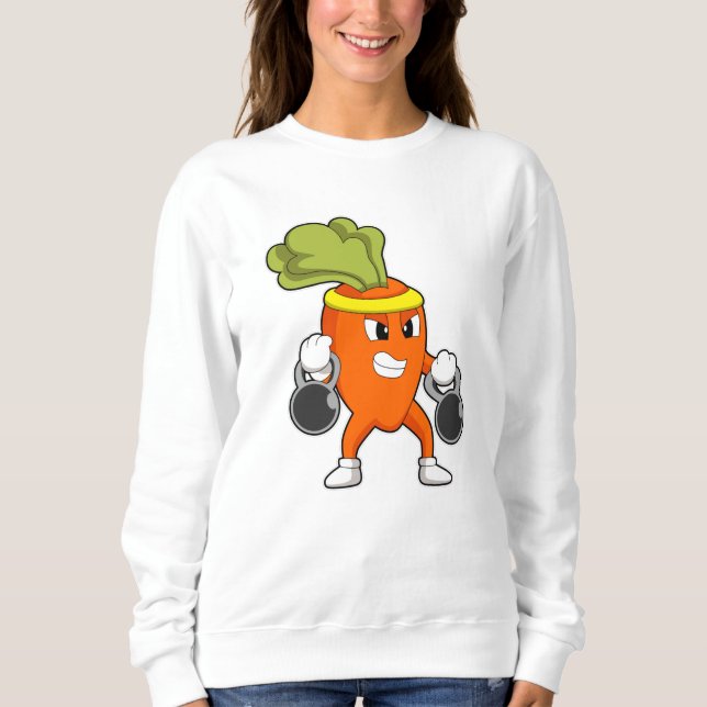 Karotten in Fitness mit Dumbells Sweatshirt (Vorderseite)