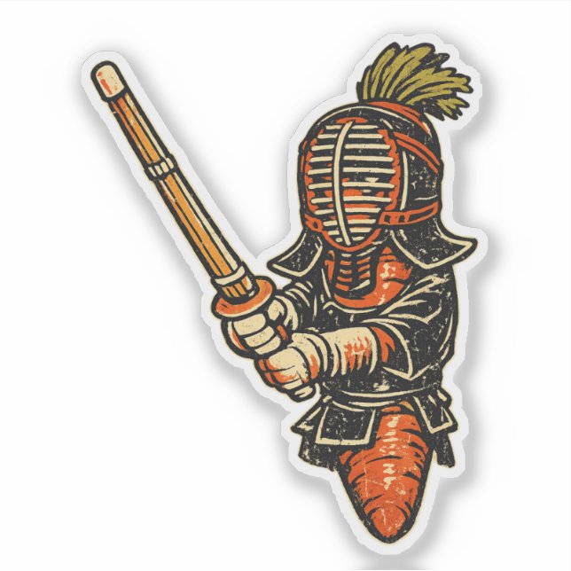 Karotten Kendo — Lustige Gemüse-Marksmanship  Aufkleber (Vorderseite)