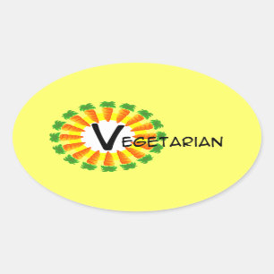 Karotten-Kreissun-Vegetarier Ovaler Aufkleber