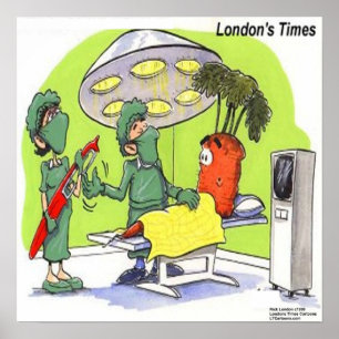 Karotten-Operations-Witziges-Cartoon-Poster Poster