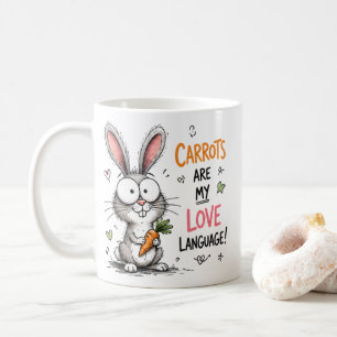 Karotten sind meine Liebessprache Süßer Hase Kinde Kaffeetasse