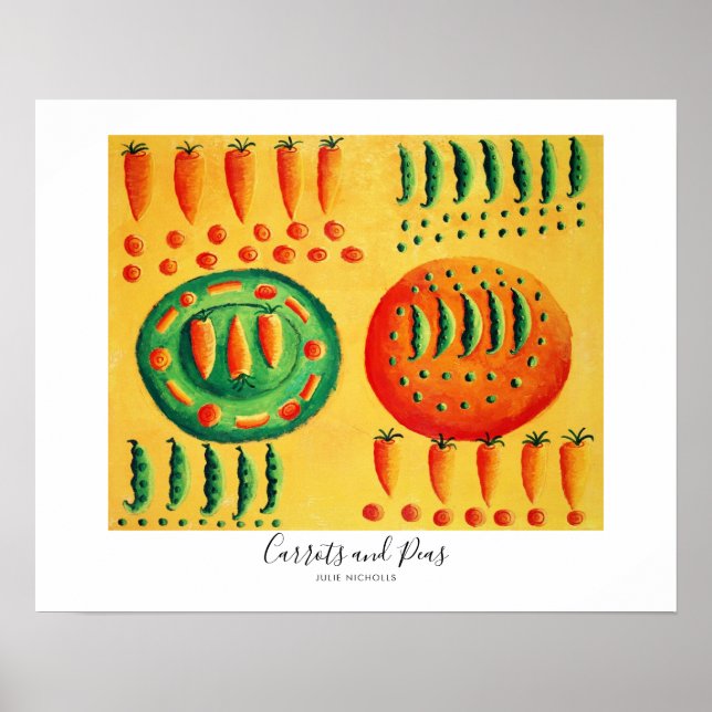 Karotten und Erbsenmalerei Poster (Vorne)
