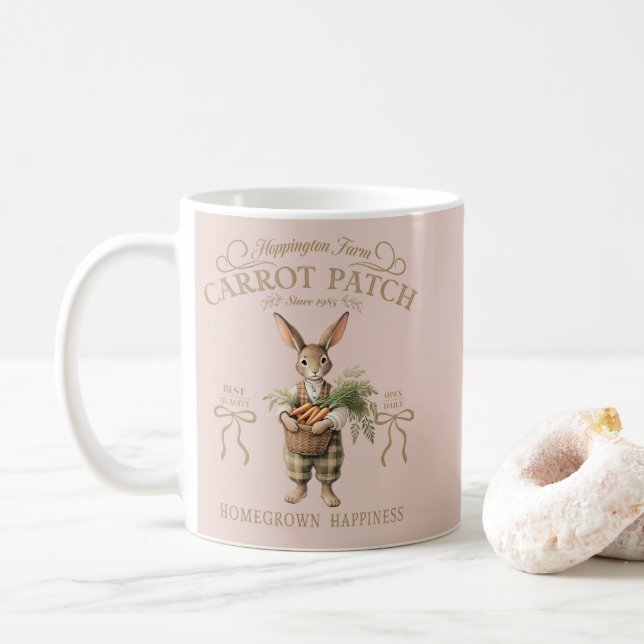 Karottenfleck Hasenbauer Kaffeetasse (Mit Donut)