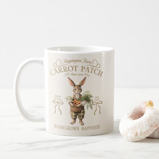 Karottenfleck-Hasenbauer Kaffeetasse (Mit Donut)