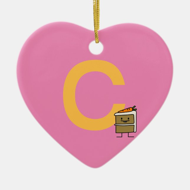 Karottenkuchen-Scheibehäschenzähne, die Nachtisch Keramik Ornament (Vorne)