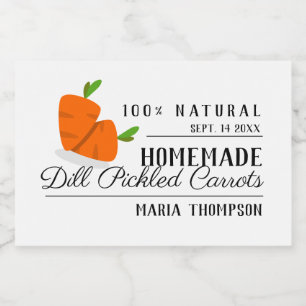 Karottenpflücke mit glatter Spitze Konservierung Lebensmitteletikett