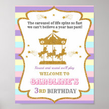 Karousel Begrüßungsschild Party Giro Zirkus Poster