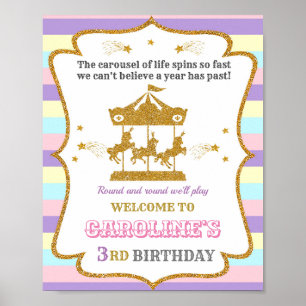 Karousel Begrüßungsschild Party Giro Zirkus Poster