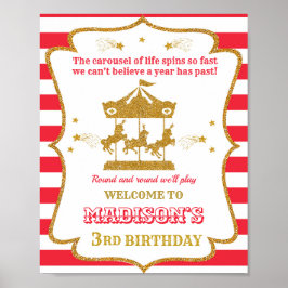 Karousel Begrüßungsschild Party Giro Zirkus Poster