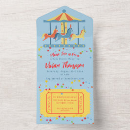 Karousel Circus Geburtstagseinladung All In One Einladung