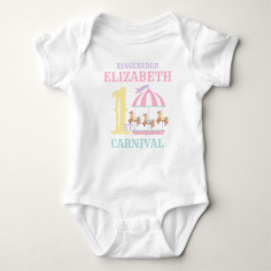 Karousel Circus Karneval Geburtstag Pastell Baby Strampler