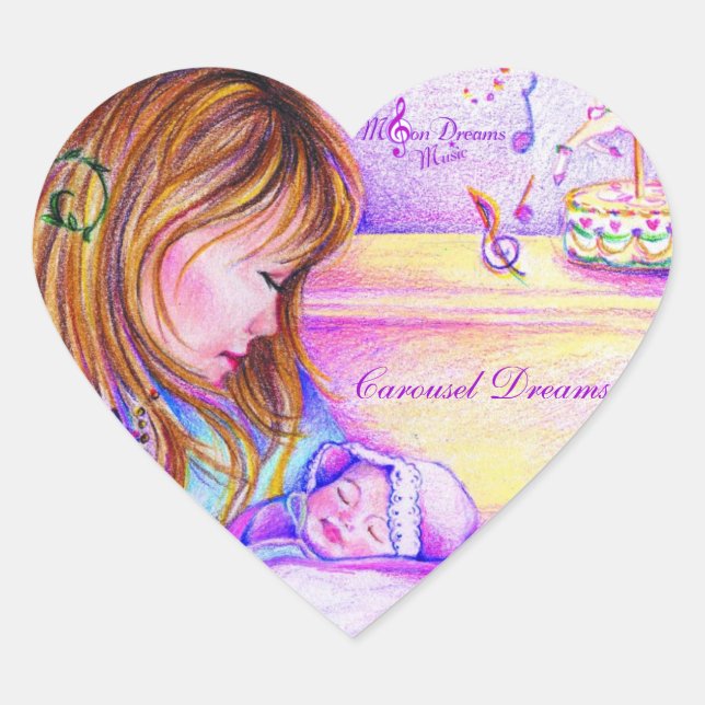 Karousel Dreams Heart Shaped Stickers (Vorderseite)