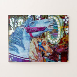 Karousel Pferderennen Puzzle