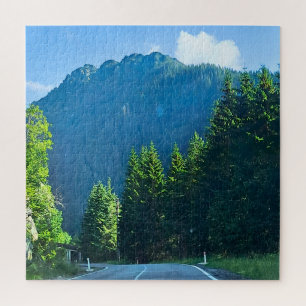Karpatenwaldstraße – Rumänien Bergprint Puzzle