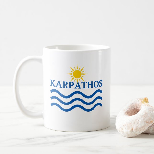 KARPATHOS Griechenland, Sun Waves Kaffeetasse (Mit Donut)