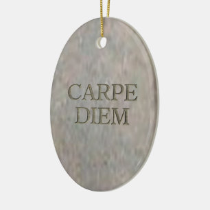 Karpe Diem Stone ovale Keramik Ornament
