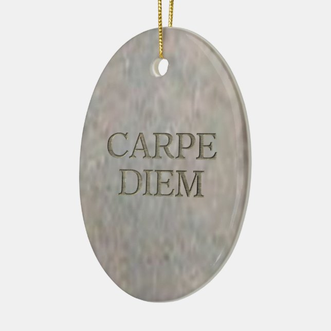 Karpe Diem Stone ovale Keramik Ornament (Links)