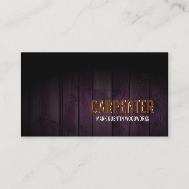 Karpenter Business Card Dunkles Holz Visitenkarte (Vorderseite)