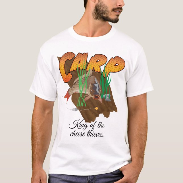 Karpfen auf der Jagd mit personalisierter Fischere T-Shirt (Vorderseite)
