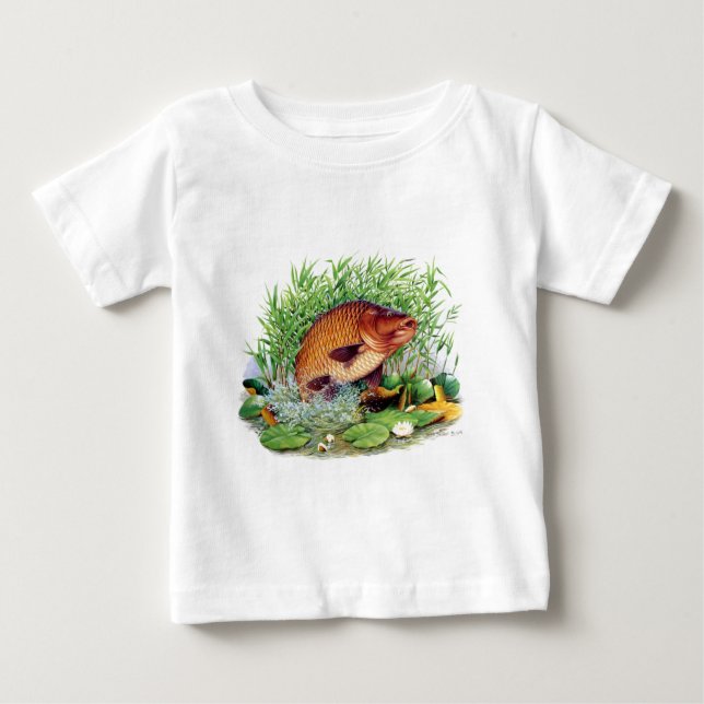 Karpfen-Fischen Baby T-shirt (Vorderseite)