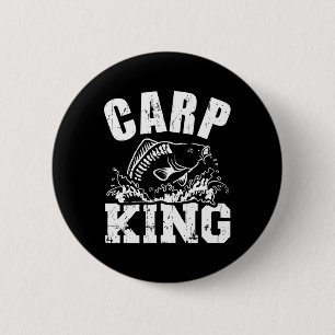 Karpfen König Angeln  Button