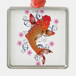 Karpfen Silbernes Ornament