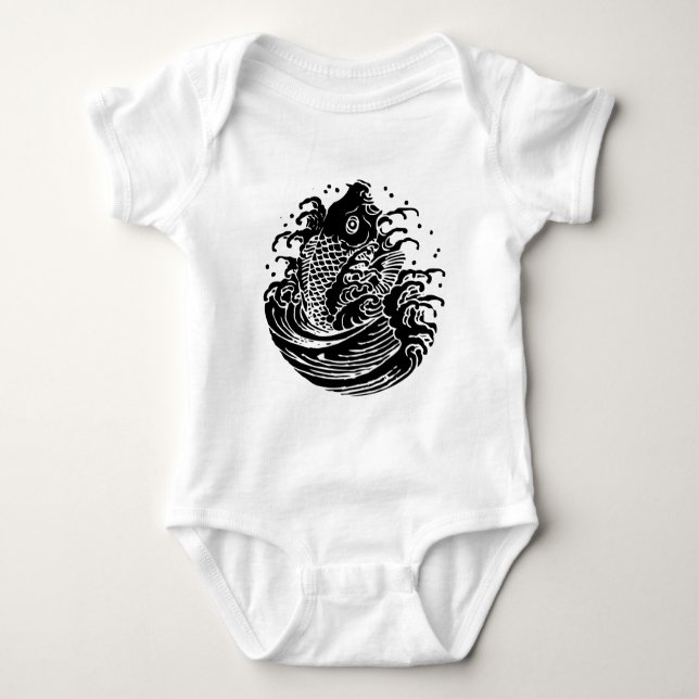 Karpfen und Wasser Baby Strampler (Vorderseite)