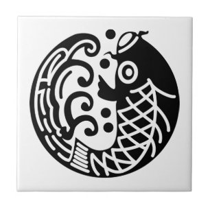 Karpfen und Welle Fliese