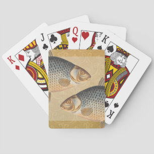 Karpfenfisch Fischmalerei Süßwasserzeichnung Spielkarten