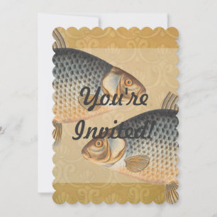 Karpfenfisch, Süßwasser anstrichen Einladung