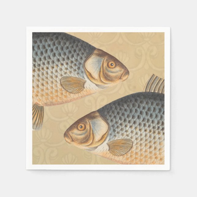 Karpfenfisch, Süßwasser anstrichen Serviette (Vorderseite)